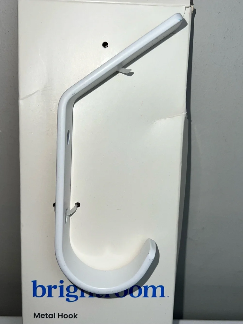 Matte White Metal Hook for Wall or Door